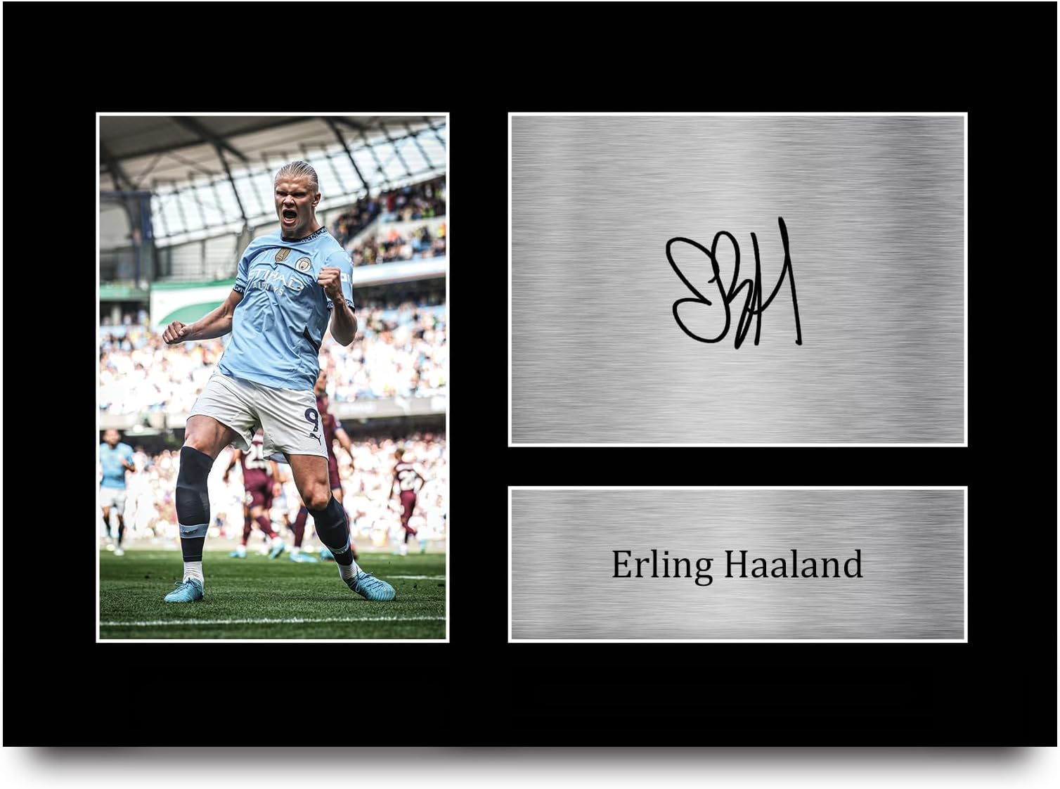 A4 Erling Haaland Manchester City Gifts Printed Signed Autograph Picture for Football Fans and Supporters