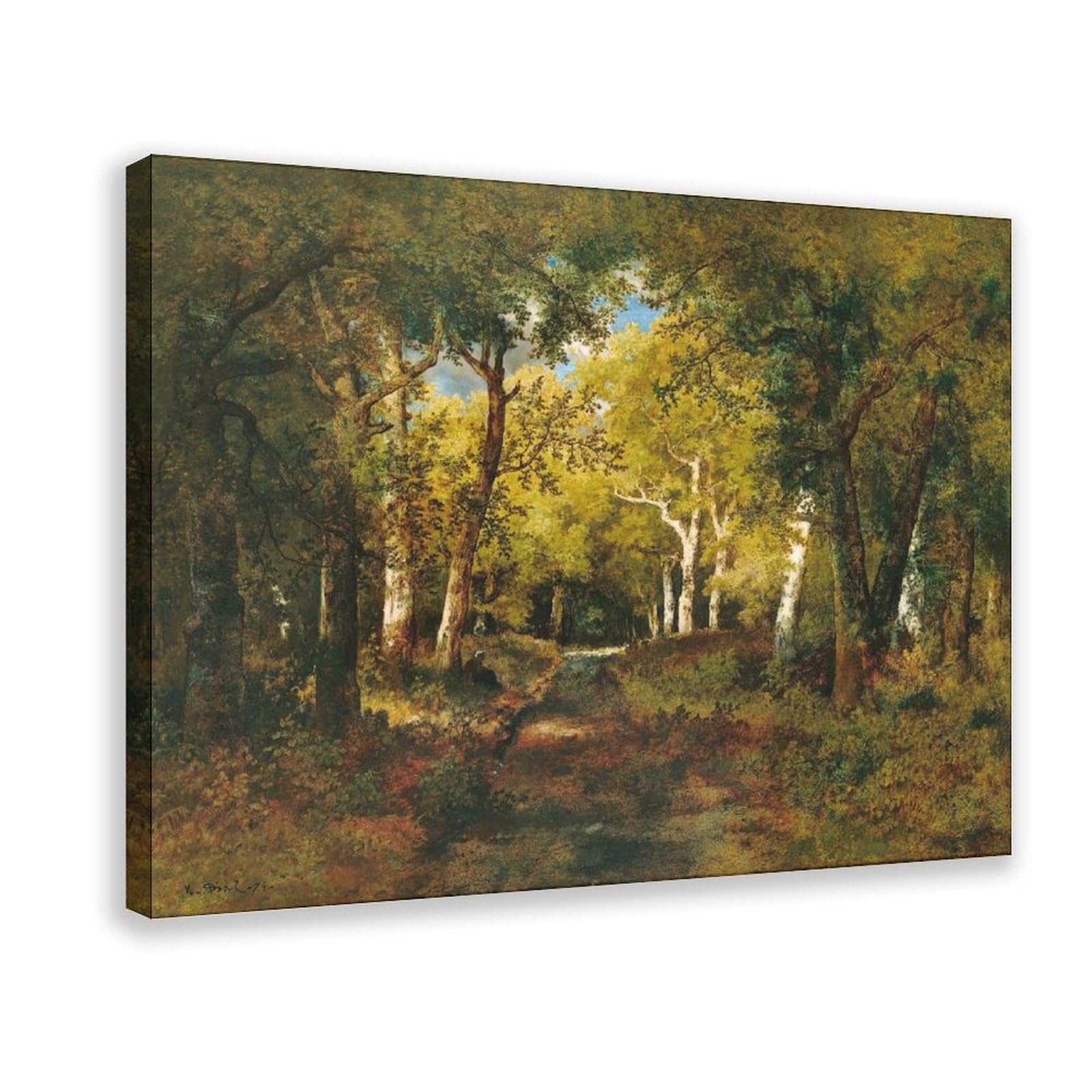 DFJyjFGJJ Narcisse Virgile Diaz De La Pena,In The Forest Canvas Posters Wall Art Bedroom Office Room Decor Gift 24" L X 36" W
