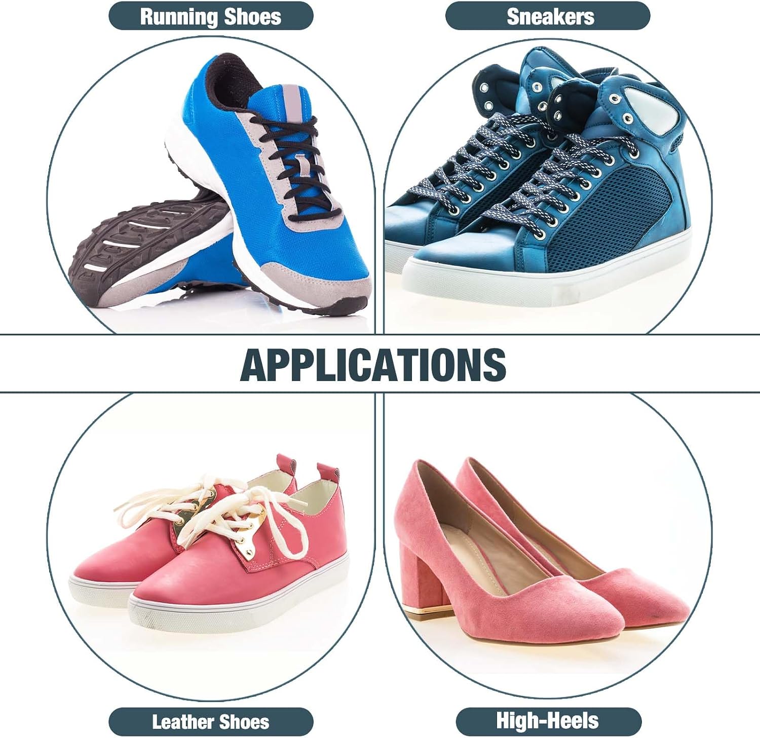 COMNICO 24pcs Shoe Heel Repair Sneaker Toe Prevention Repair Shoe Hole Toeburst Patch Wear Self-Adhesives for Back of Sports Shoes Leather Shoes High Heels