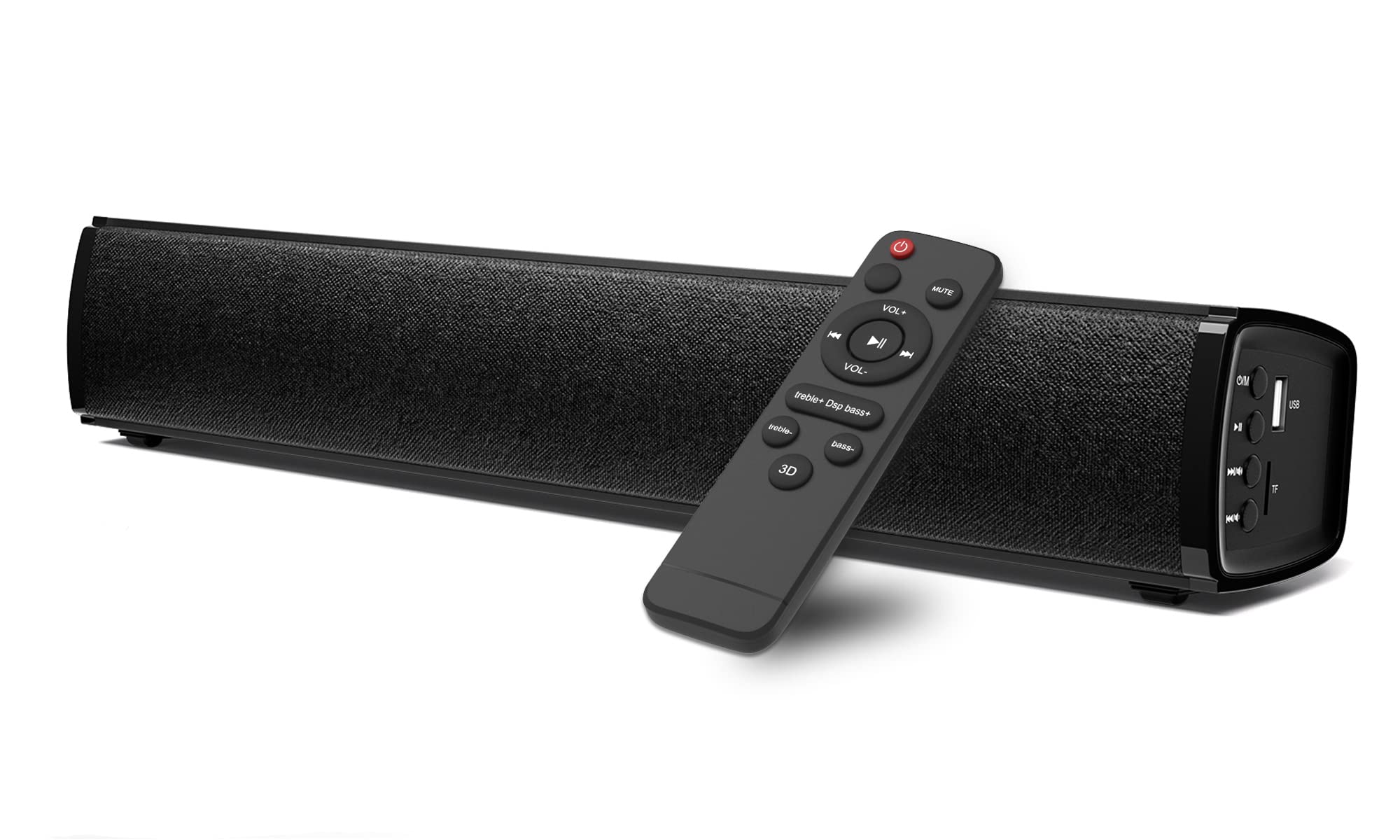 Sound Bars for TV, 2.1 CH 16'' TV Speaker Surround Sound with 6 EQs, Optical/Aux/RCA/Buletooth Connection, Wall Mountable, Non-Dolby, PCM Audio Digital Format