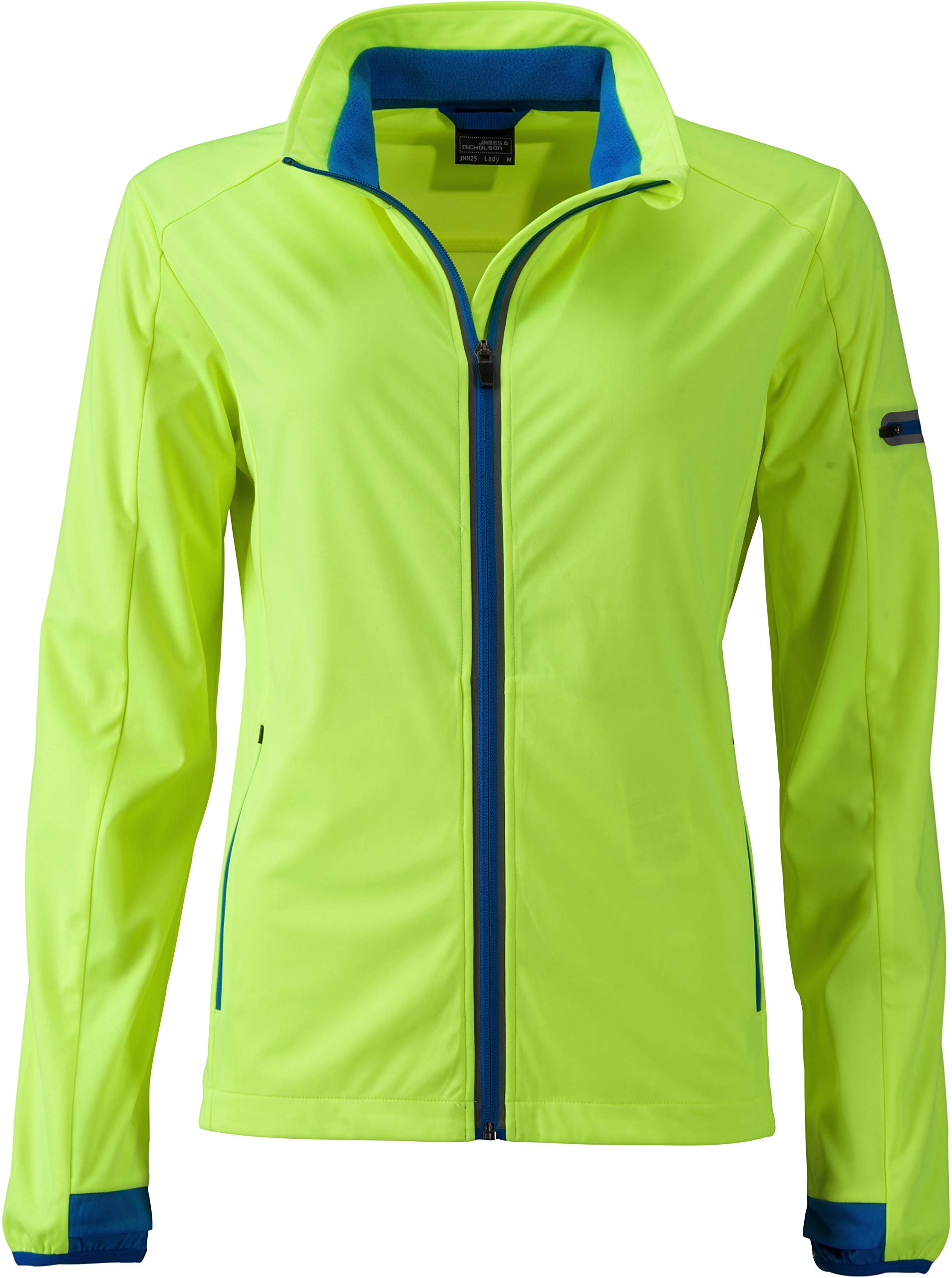 James & Nicholson Women's Bright-Yellow/Bright-Blue - Ladie's Functional Softshell Jacket For Sports, Leisure And Promotion (M, )