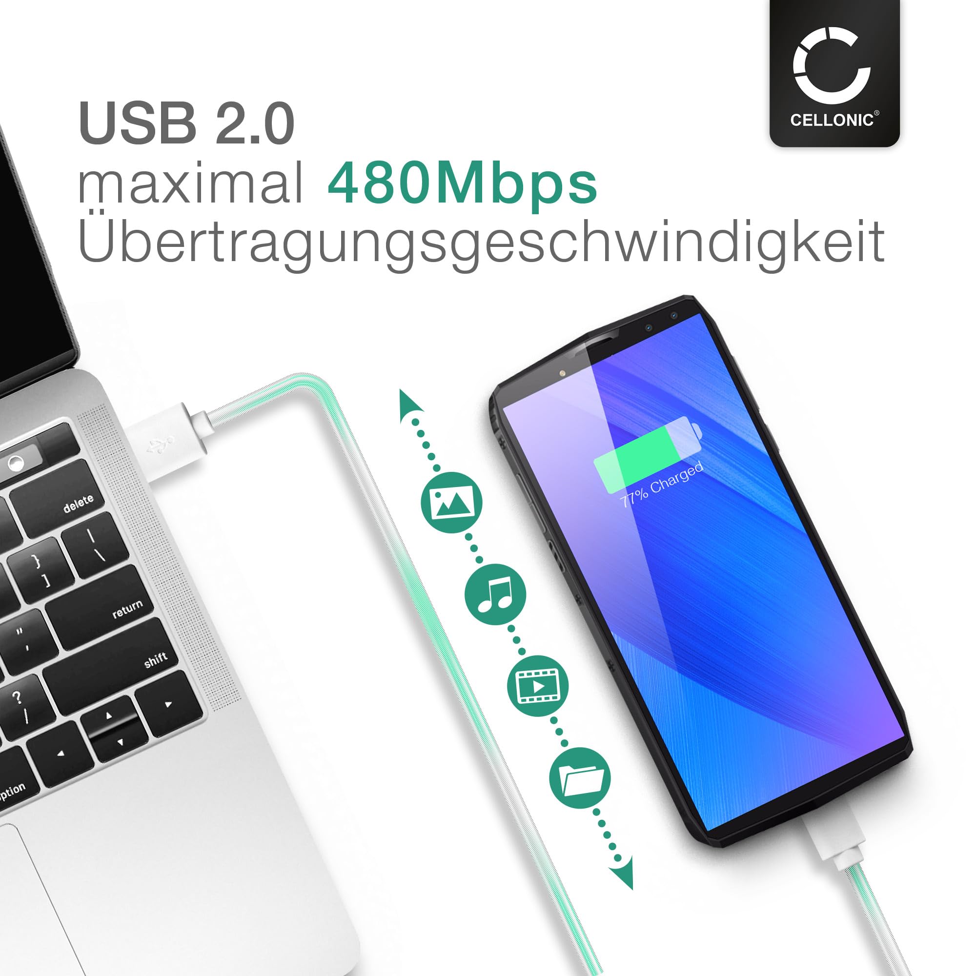 CELLONIC USB 3.1 Gen 1 Cable Compatible with Huawei MediaPad M5 8.4