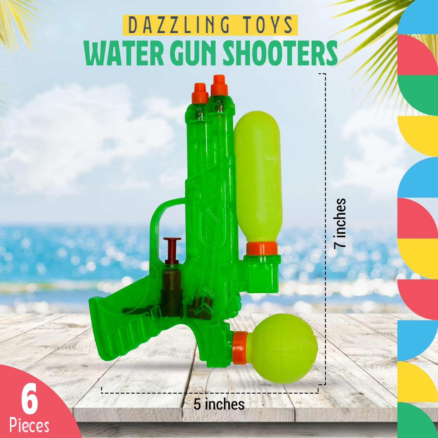 Double Barreled Water Guns 6 Pack Squirt Gun Shooters Summer Beach Pool Party : Toys & Games
