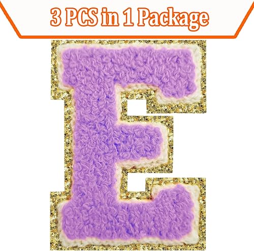Miniatura 148 de Parches de letras termo-adhesivas de felpilla para chaquetas, parches de letras universitarias con brillantina para planchar en la letra azul A