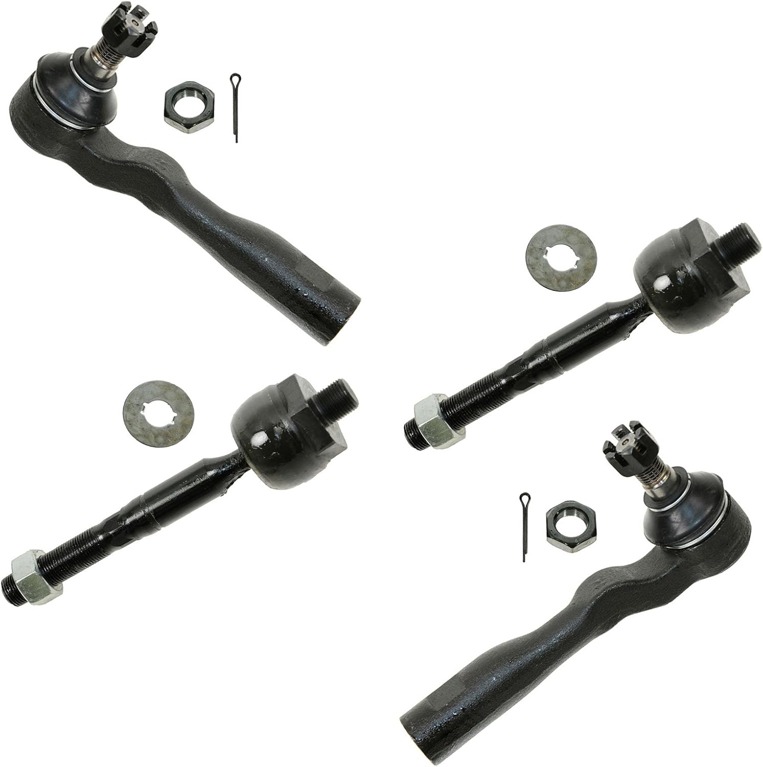 TRQ Front Tie Rod Set Compatible with 2003-2007 Toyota Sequoia 2003-2006 Tundra