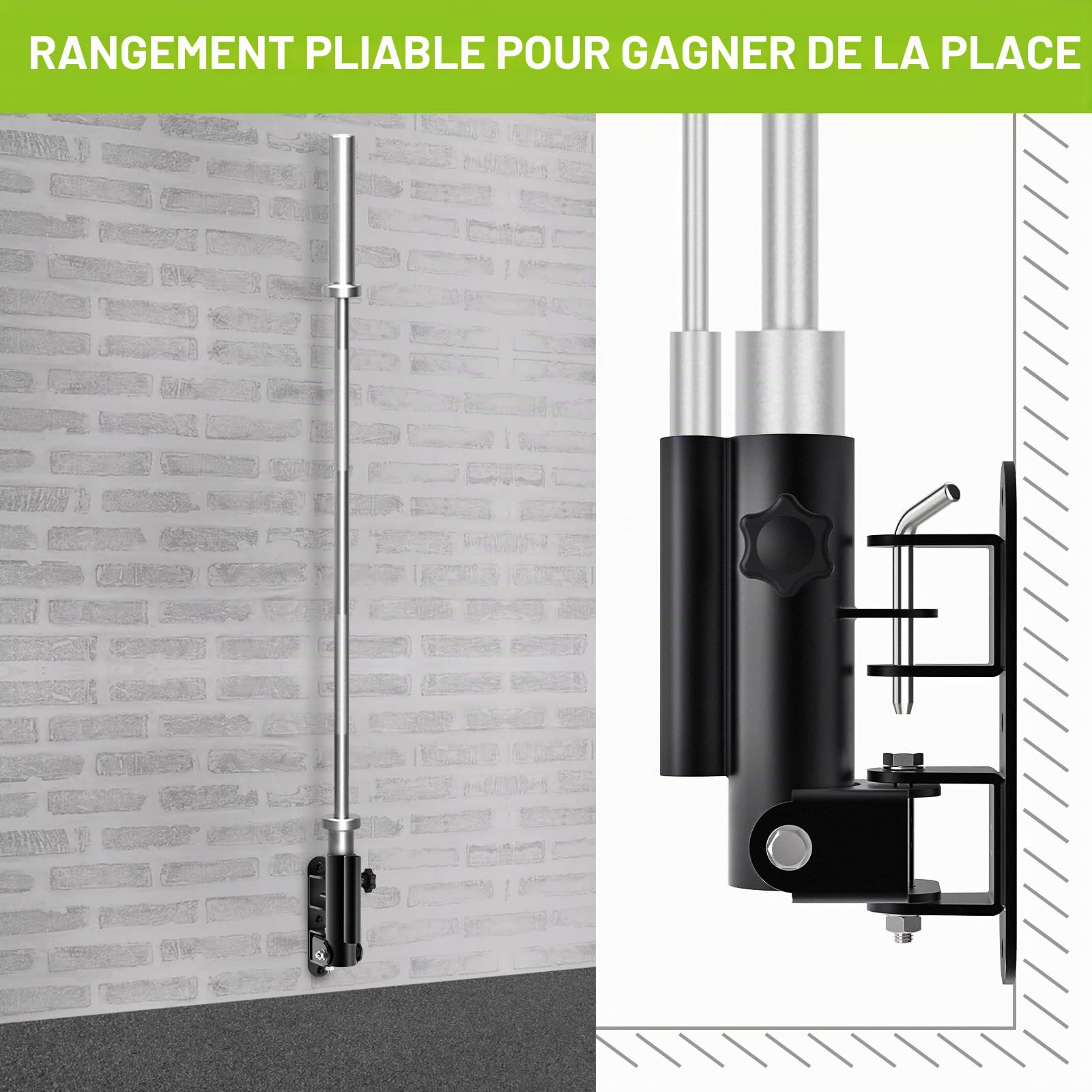Kipika Wall Mount Landmine Attachment for Olympic Bars, V Bar Row Landmine Handle Attachment for Barbell Bar, Viking Press Landmine Handle Attachment, Ideal for Home Gym Workouts