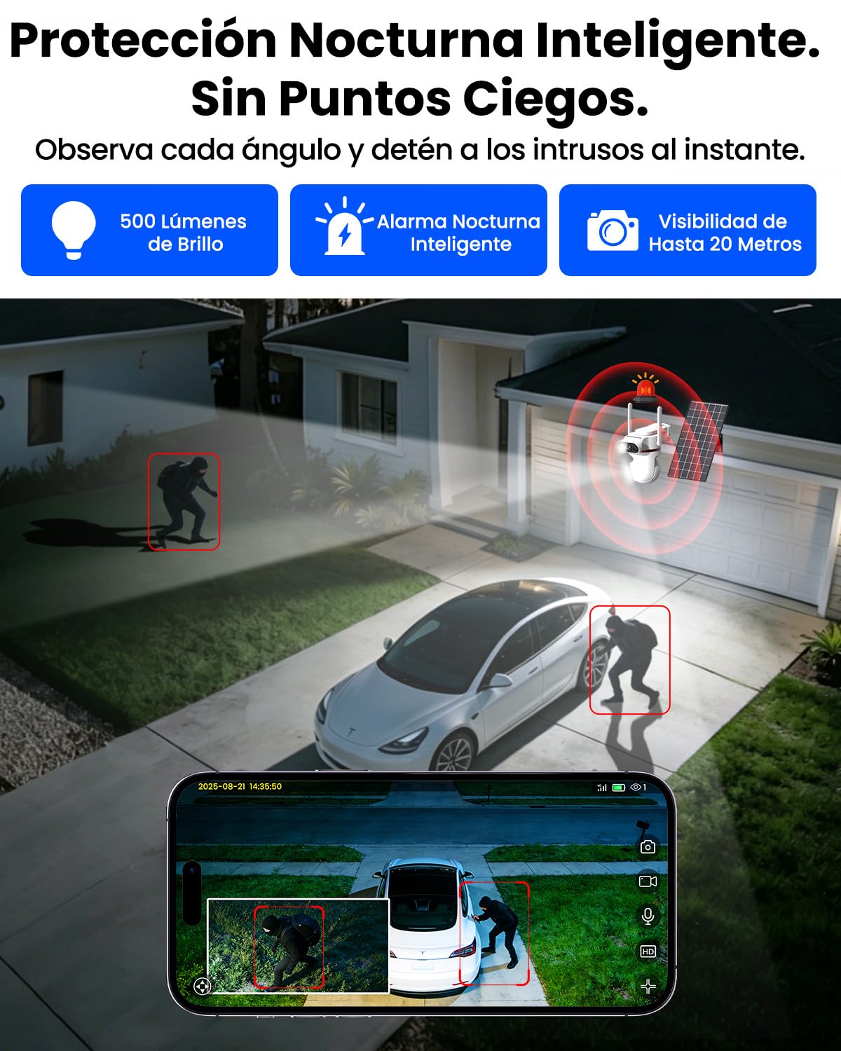 UCOCARE Doble 4MP Camara Vigilancia SIM Exterior Solar, 24/7 Grabación AOV | Doble Lente Camera 4G Solar 8W & Batería 15800mAh, 360° Seguimiento Automático, Detección IA, Visión Nocturna Color, IP66