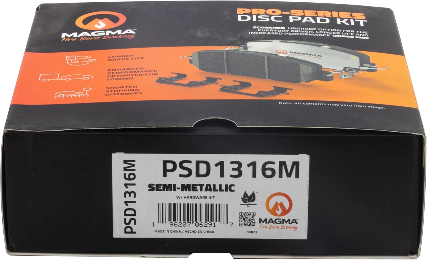 MAGMA Pro-Series PSD1316M Semi-Metallic Brake Pads, Front