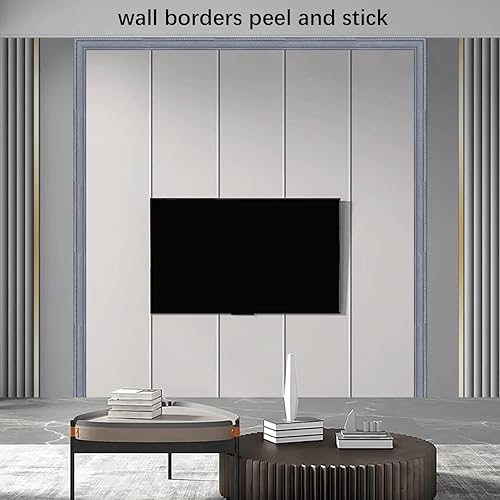 Miniatura 3 de Yutianli Moldura de corona para despegar y pegar, borde flexible de pared, base de pared autoadhesiva, base de vinilo autoadhesiva, moldura de pared