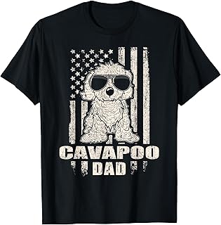 Cavapoo Dad Cool Vintage Retro Proud American T-Shirt