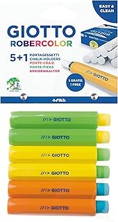 GIOTTO, Porta tizas de plástico de colores, con 1 gratis, Colores Surtidos, 6 uds.
