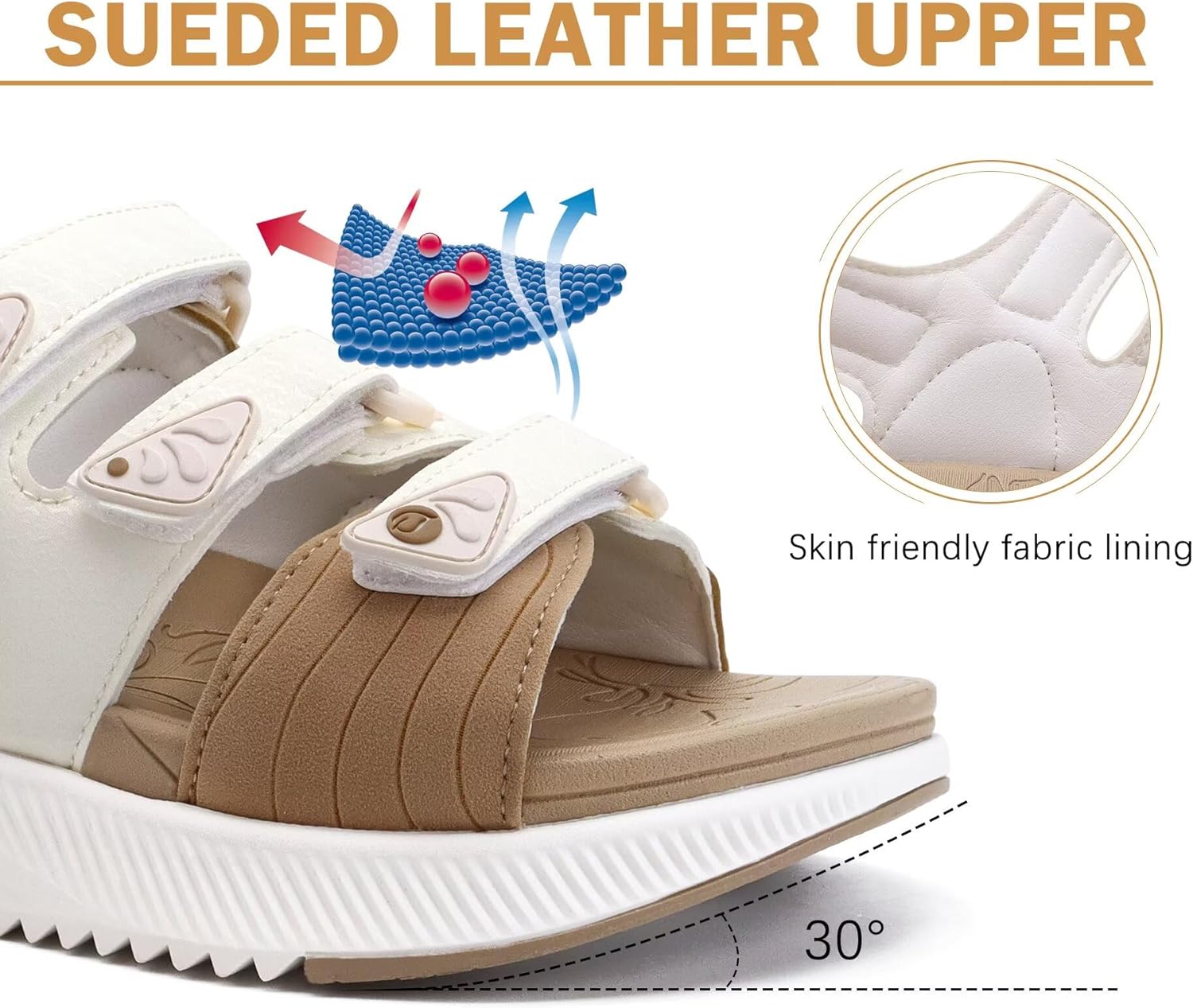 ONCAI Women's Walking Sandals with Arch Support Hiking Athletic Sandals Woman Outdoor Cushion Footbed Water Summer Thick Rubber Soles Sandalias Mujer Size 6-12 - Image 7