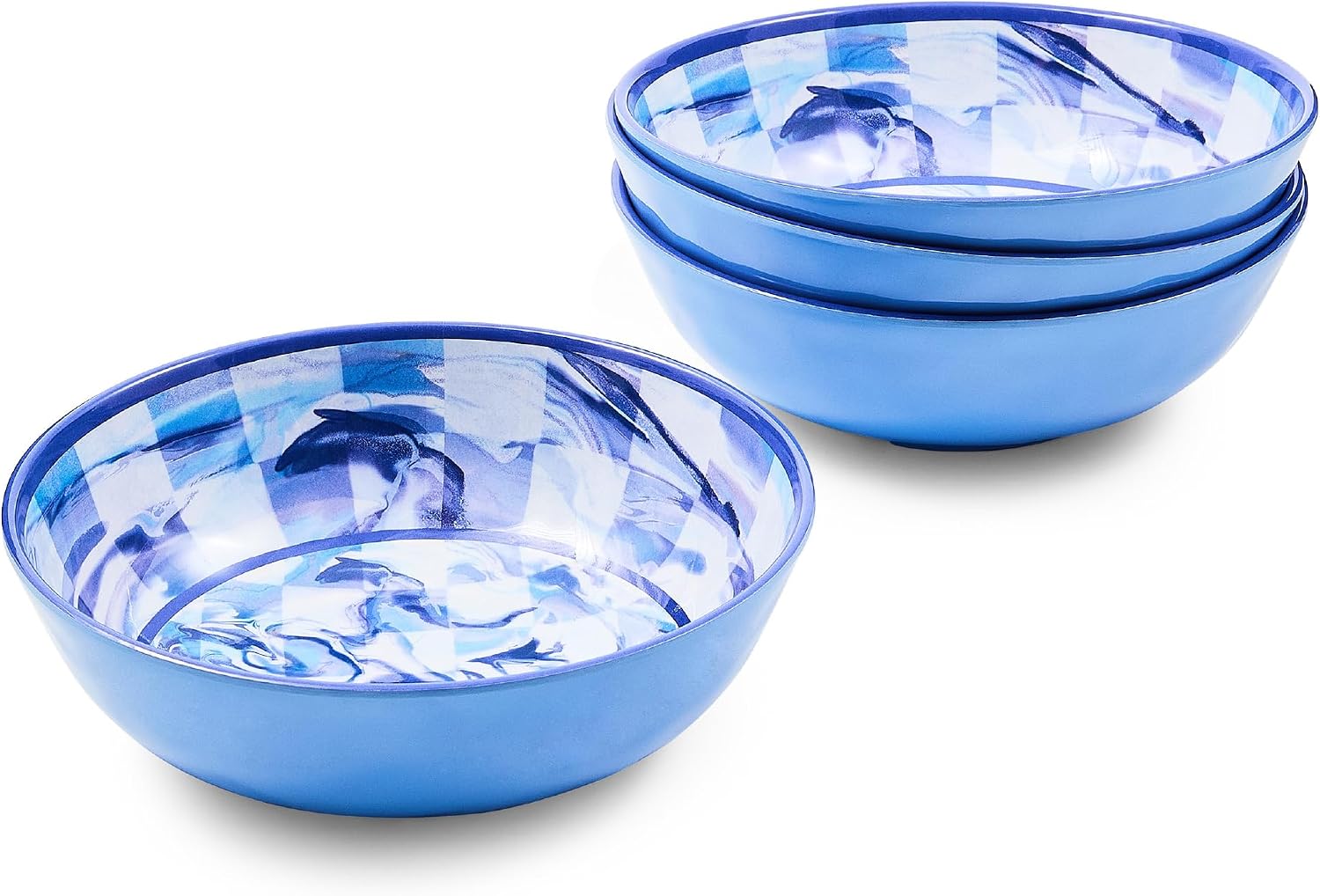 MACKENZIE-CHILDS Set of 4 Melamine Bowls, Decorative Salad and Soup Bowls, Small, Jamboree