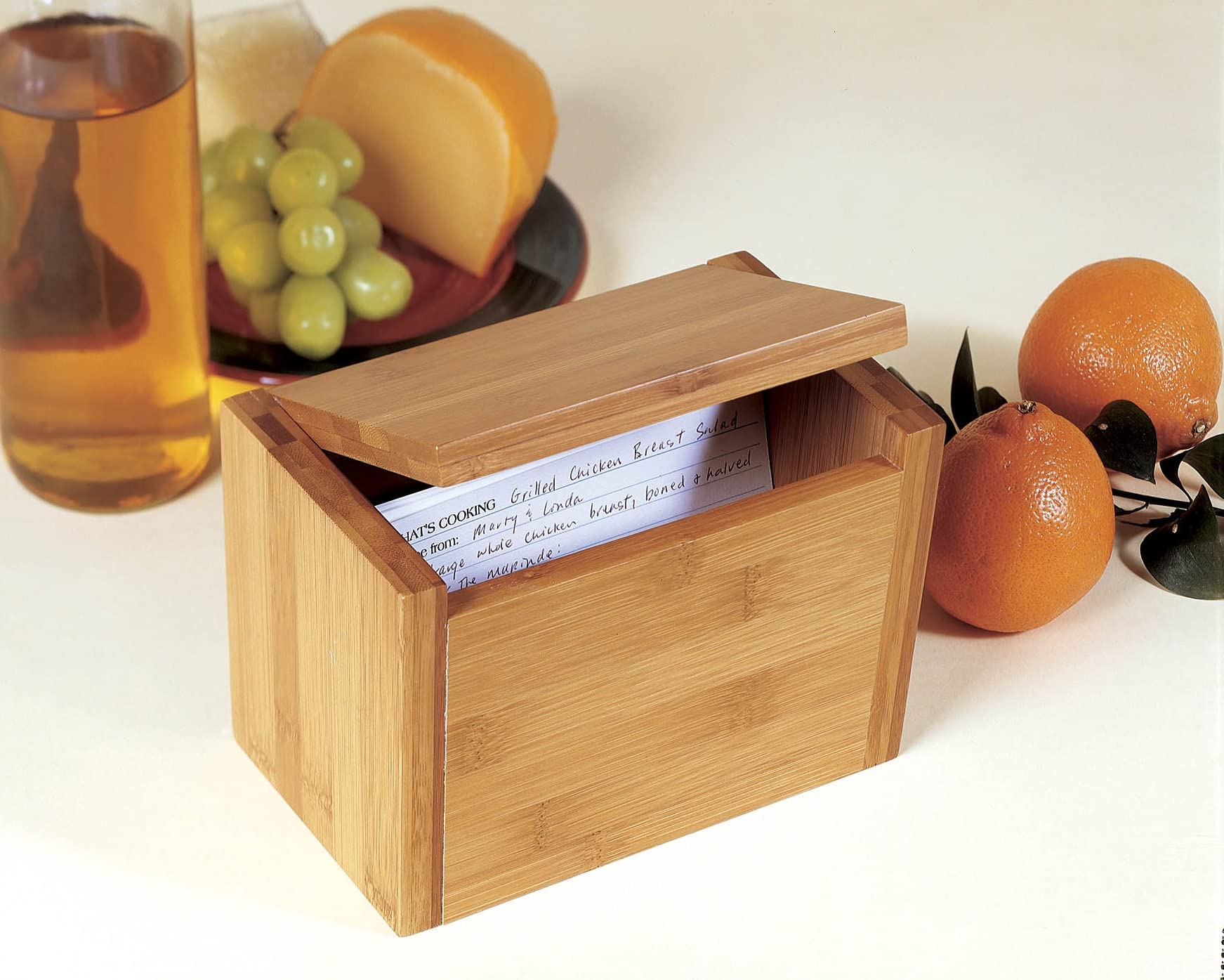 Bamboo Recipe Card Box - Organize Your Recipes -2 Bamboo Recipe Card Box - Organize Your Recipes -2