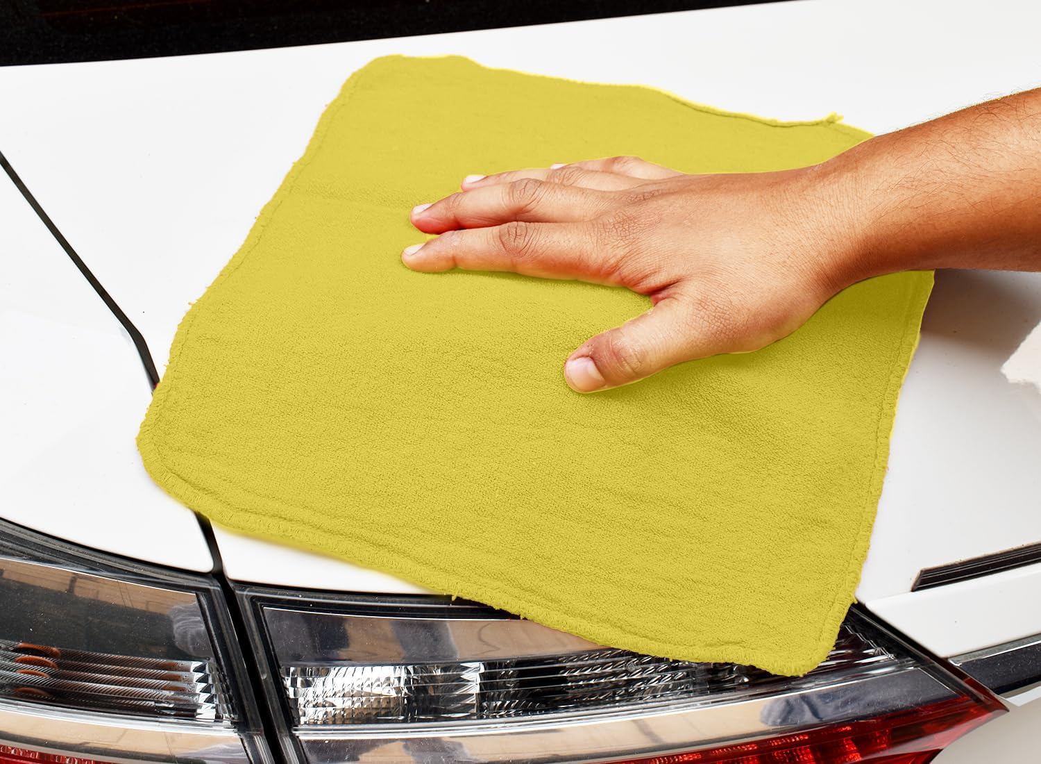 RIVERSIDE Shop Towels, 50 Pack Commercial Use Yellow Terry Cloth Rags for Cleaning Cars & Household Surfaces – Well Absorbent, Reusable Cleaning Rags & Wash Clothes – Washable Towels
