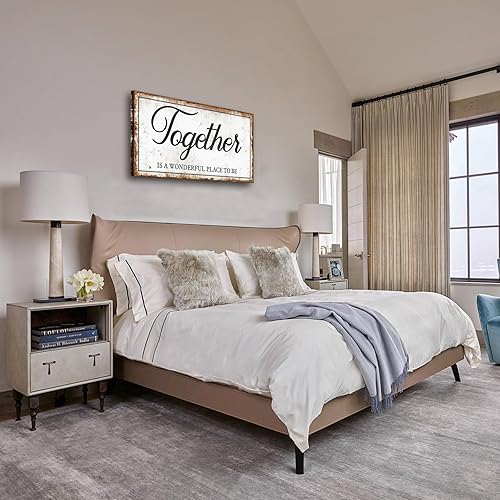 Miniatura 39 de Arte de pared en lienzo con citas inspiradoras para el hogar y la familia, arte de pared con texto en inglés «Home Sweet Home» enmarcado, con citas