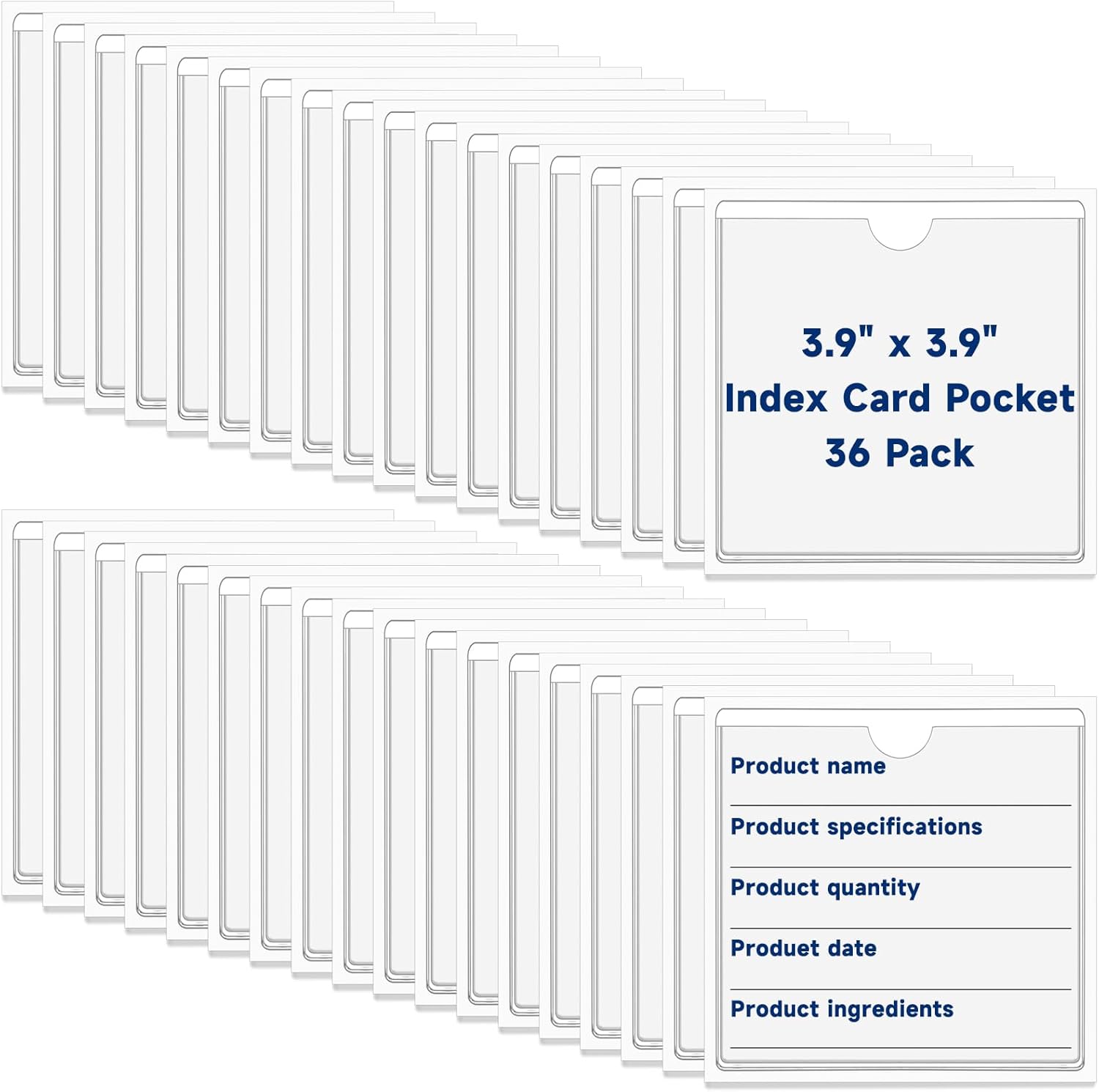 100 Packs Adhesive Label Storage Bin Pockets Clear Puerto Rico - View #9