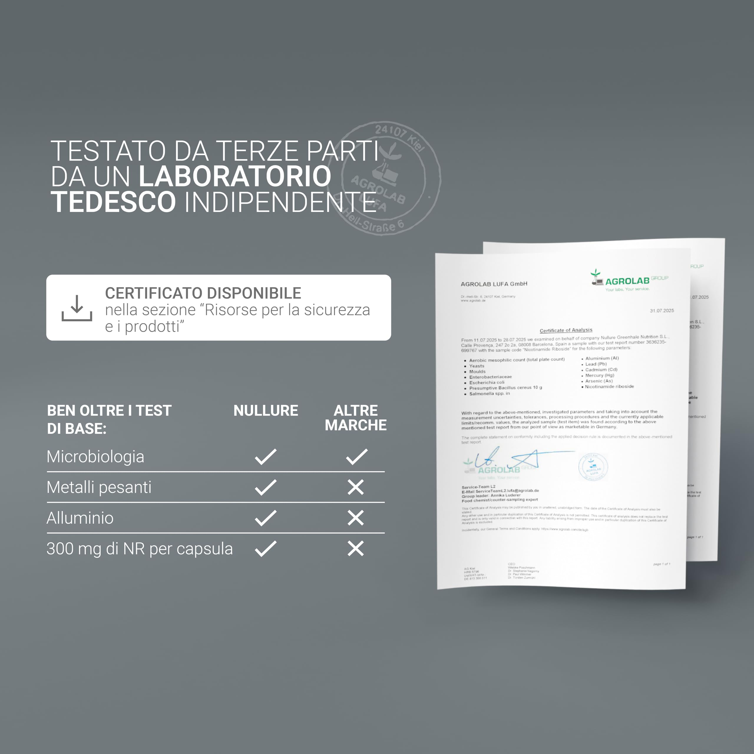 Nullure Nicotinamide Riboside (NR) puro 300mg | Senza stearato di magnesio e senza additivi | Precursore NAD+ | Testato in laboratorio tedesco | Antifatica · Anti-Età | Alternativa NMN | 90 capsule
