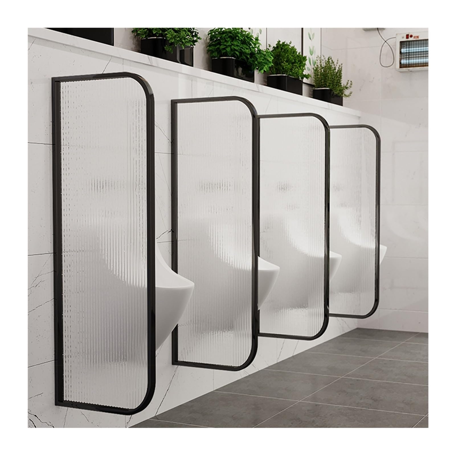 Generico Schermo di Protezione per orinatoio a Parete, Facile da Pulire e installare, per bagni pubblici in asili, scuole, Centri Commerciali e Altro (Nero, 40x120 cm)
