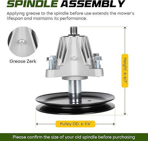 Miniatura 2 de Conjunto de husillo 618-06989 918-06989, apto para Troy-Bilt MTD 46 pulgadas T1500 T1600 LT 4600 CLT46CVT TB46, paquete de 2