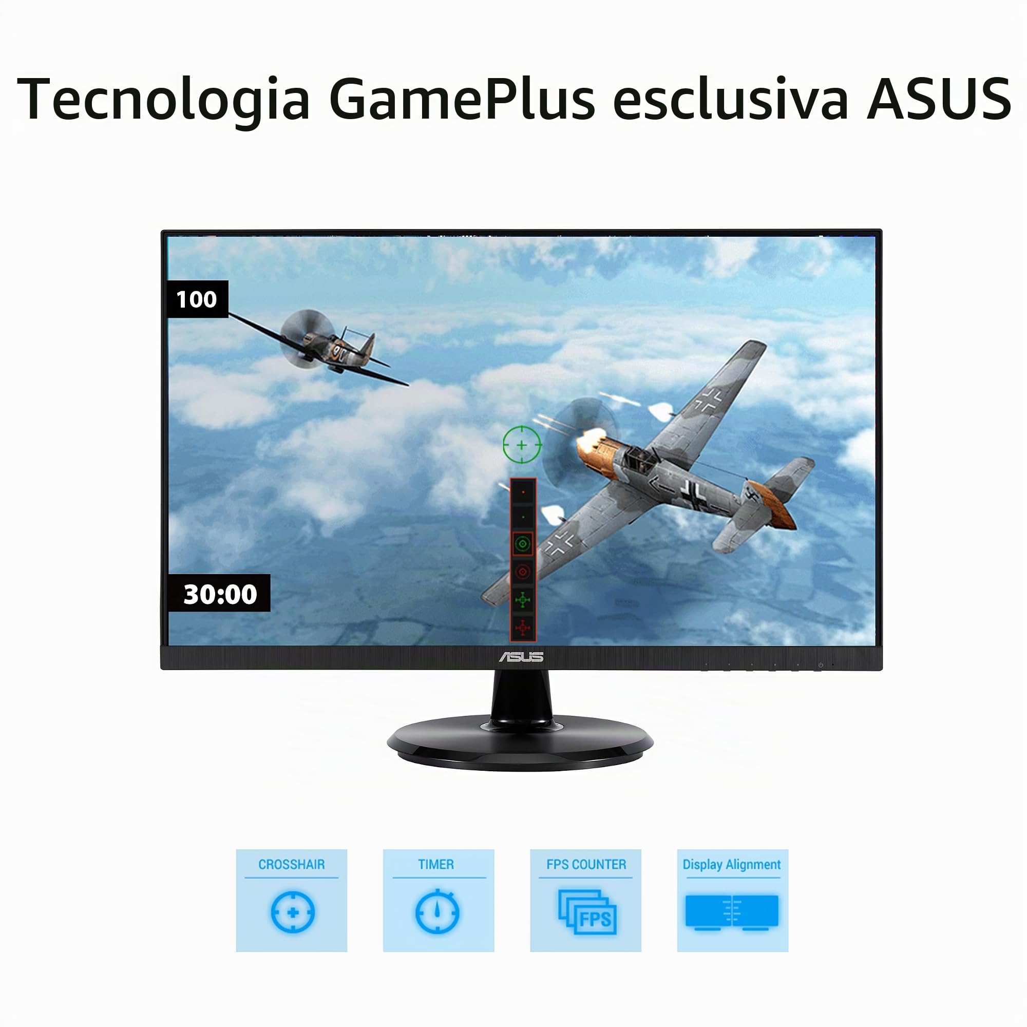 ASUS VA24DQF Monitor Eye Care Gaming da 24” pollici (23.8), IPS, Full HD, Frameless, 100Hz, Adaptive-Sync, Tempo di Risposta 1ms MPRT, HDMI, DisplayPort, Filtro Luci Blu, Antisfarfallio, Nero