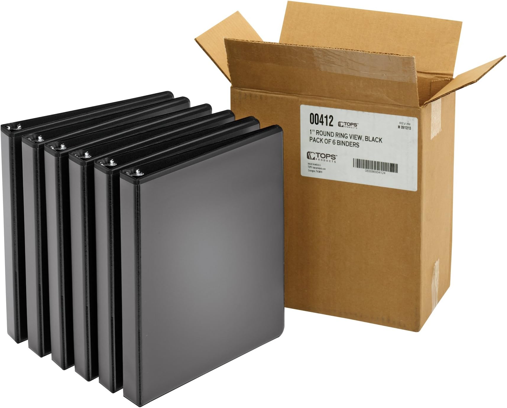 Cardinal1-Inch, Round Ring View Binder, Black, Case of 6 Binders (00412)