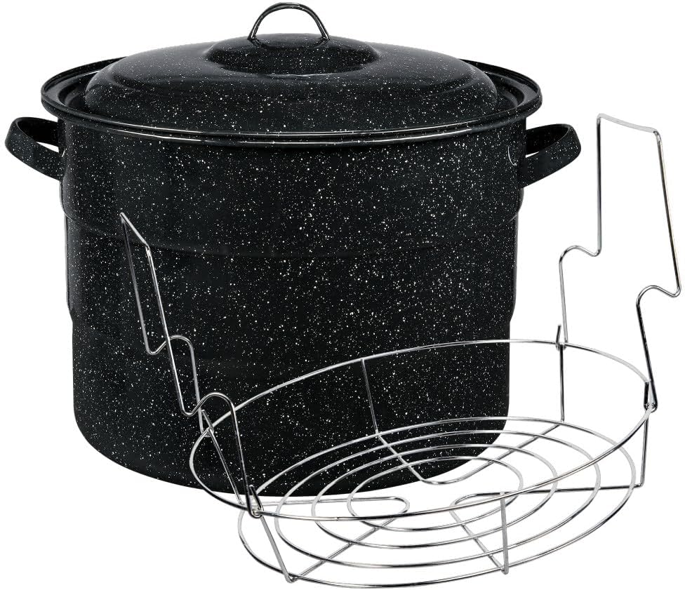 For 21.5Quart Water Bath Canner Preserving Canning Jar Rack Fruit Pickles Jam Black