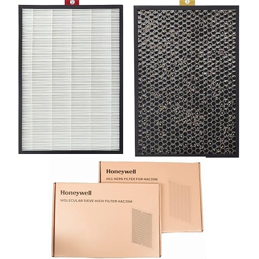 Original Hepa + Molecular HiSive Carbon Filter set Compatible for Honeywell Air Touch models - HAC35M1101G (Air Touch Champagne Gold), HAC35M1101W (Air Touch Classic White), HAC35M2101S (Air Touch S8) OCF35M6001 & HPF35M1120