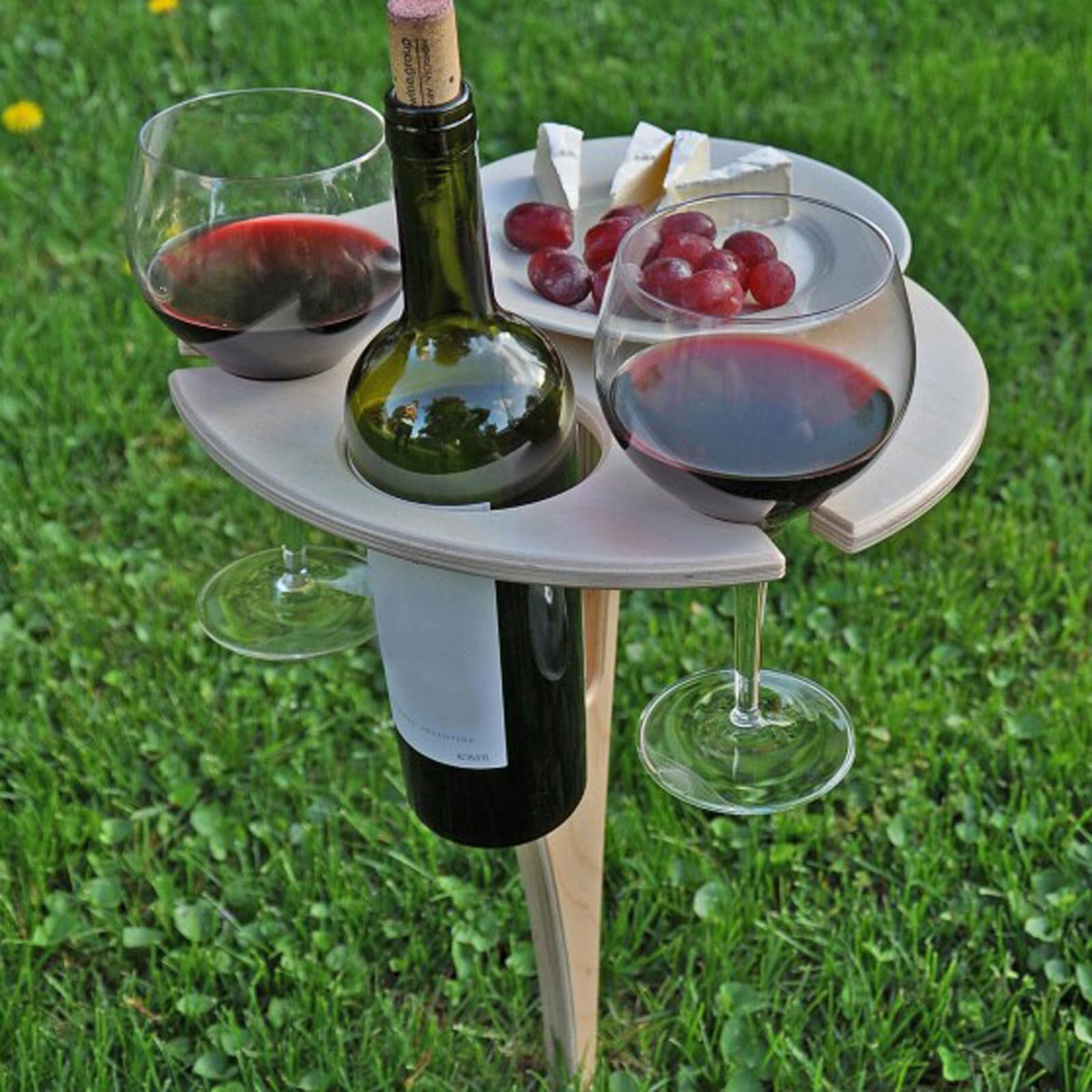 Hyxodjy Tavolino da vino portatile, pieghevole e rustico, mini, color legno, ideale per attività all'aperto e picnic