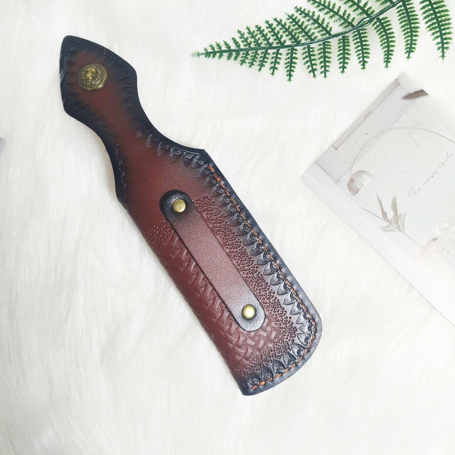 Folding Knife Sheath，2.3/6.3" Leather Pocket Knife Sheaths for Belt, Loop Portable Folding Knife Sheath for Camping Hunting Jungle Exploration