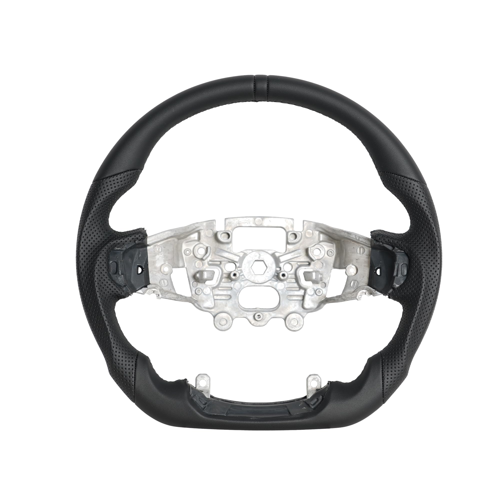 Full Leather Steering Wheel for 24 Ford Ranger Raptor Classics Black Full Leather Design D-shaped Replacement Steering Wheel for 2024 Ford Ranger Raptor