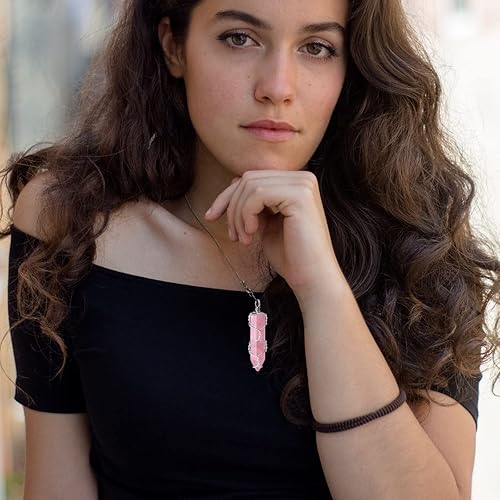 Miniatura 4 de QINJIEJIE Collar de cristal curativo, joyería de cristal curativo, piedras de cuarzo natural espiritual, piedras preciosas de cuarzo hexagonal,