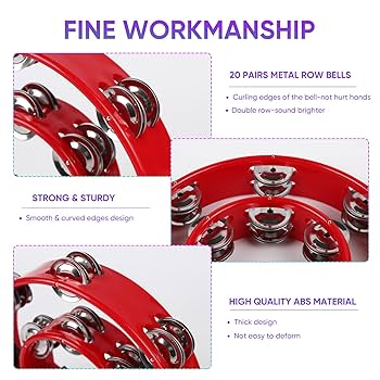 ② ちゃこ 様 tambourine Amazon.com: Meinl Percussion TMT2B-BK Mountable ABS Plastic