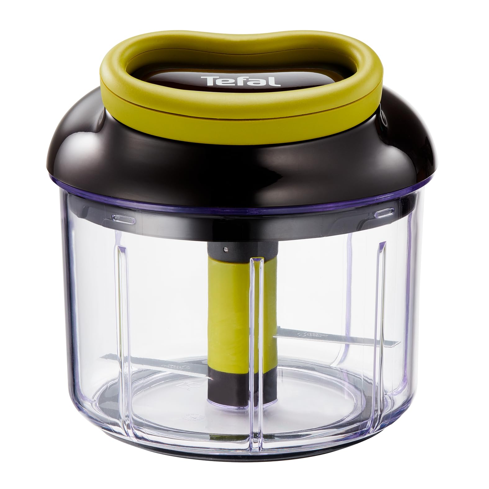 Tefal K13212 5-Sekunden-Zerkleinerer ohne Strom, 900ml, Universalzerkleinerer für Gemüse, Obst, Nüsse, Knoblauch, Babynahrung inkl. zusätzlichem Ice-Crusher, Schwarz/Grün/Transparent