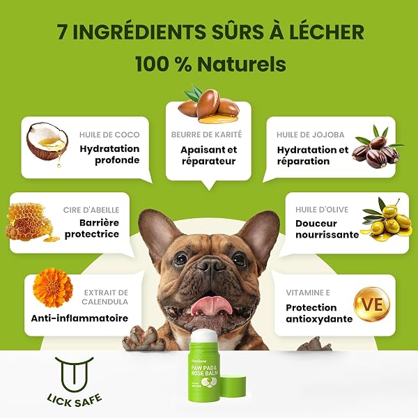 PawSono Lick-Safe Dog Paw & Nose Balm Stick with Coconut Oil | All-Natural Moisturizer & Soother for Dry, Cracked Snout & Pads | Nose Butter for Frenchies | Cream & Wax for Horse Hoof - 3