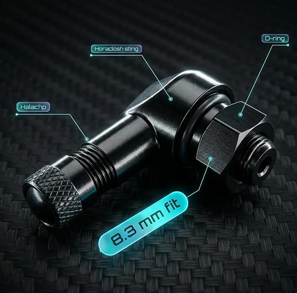 2 Pièces Valves d'angle pour Motocyclette Adaptateur D'extension Valve 8,3 Mm pour La Plupart des Pneus90 Degrés pour Pneus De Moto Compatibles avec Plusieurs Modèles - 3