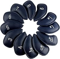 Vista 2 de CRAFTSMAN GOLF 12 piezas o 1 pieza de fundas protectoras de cuero sintético para cabezas de palos de golf, compatibles con todas las marcas