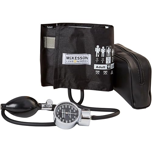 McKesson LUMEON Aneroid Sphygmomanometer, Pocket, Black, 23-40 cm, 1 ct