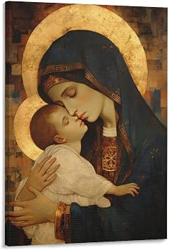 KERAXL Virgin Mary Poster The Marias Picture Virgen De Guadalupe Traditional Catholic Icon Canvas Prints, Madonna Modern Christian Art Home Decor Frame-style 12x18inch30x45cm