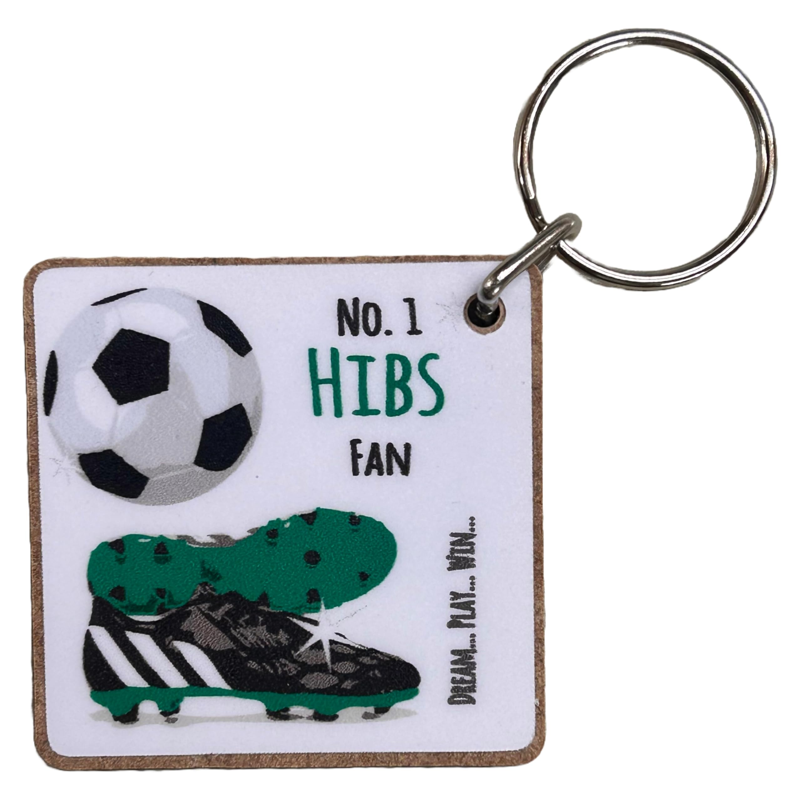 WHITE COTTON CARDS Hibernian Hibs FC Football Club Fan - KEYRING (K-FN97)