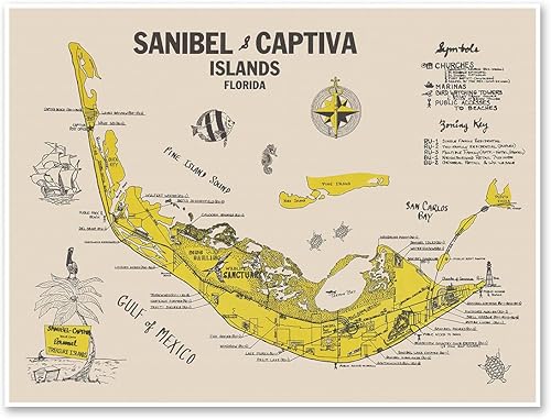 Islas Sanibel y Captiva de Florida alrededor de 1940  Incluye Lighthouse Beach, J.N. "Ding" Darling National Wildlife Refuge, Sanibel Lighthouse