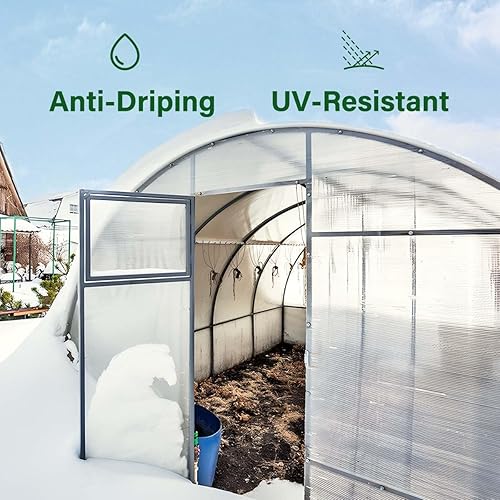 Miniatura 4 de Lámina de plástico para invernadero de 6 mil, cubierta de repuesto transparente de 10 x 15 pies, resistente, resistente a los rayos UV, película de