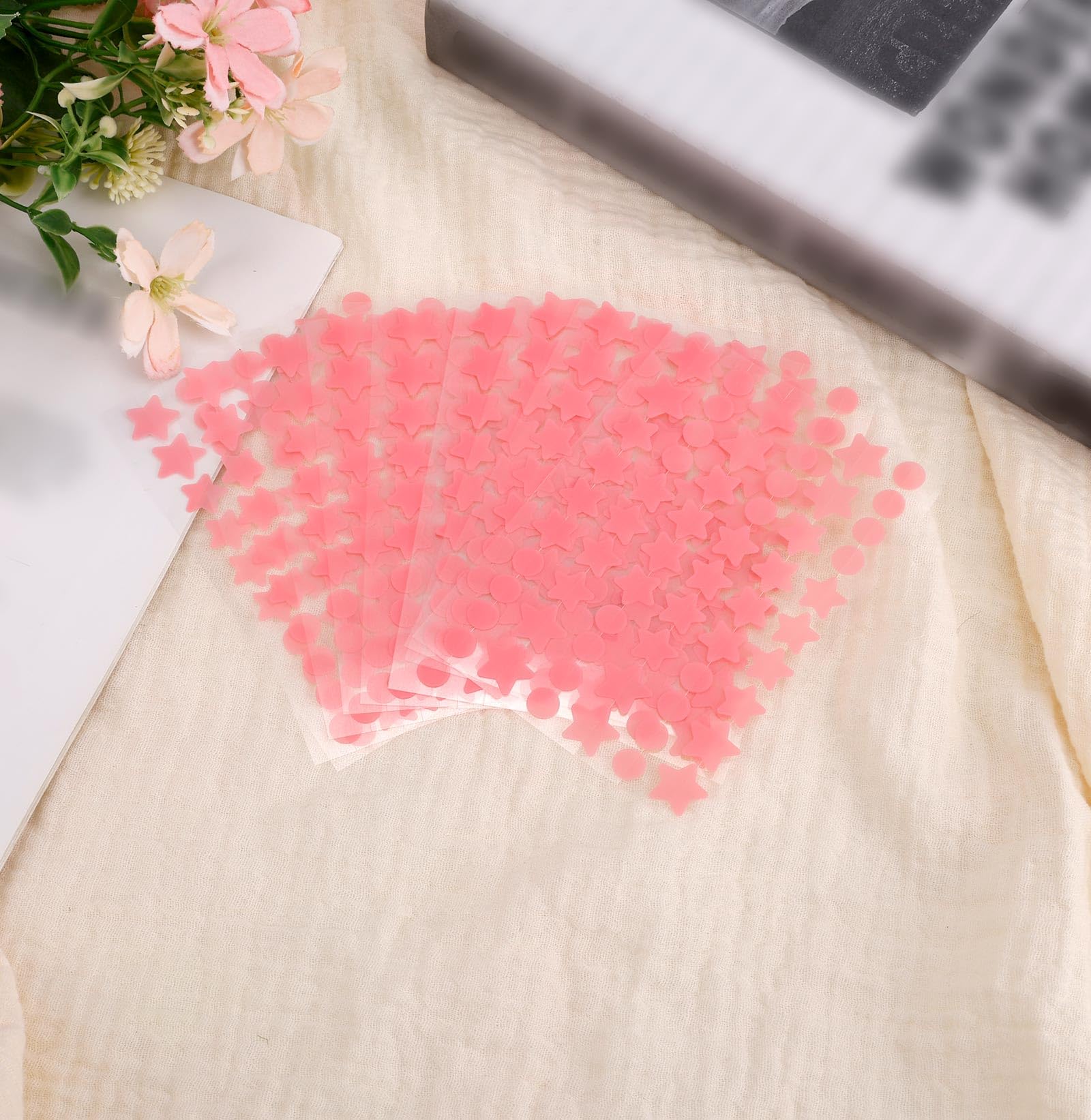 Gosknor 600pz Rosa Cerotti per Brufoli, 240 Copri Brufoli Rotondi Viso 240 Piccoli Cerotti l'Acne a Forma di Stella e 120 Grandi Patch l'Acne a Forma di Stella per Feste Trucco