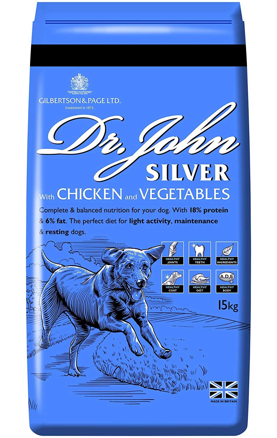 2 x Dr Johns Silver Complete Dry Dog Food Chicken, 15 kg