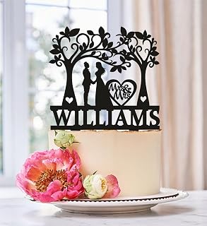 Lesbian Cake Topper with tree,Lesbian Wedding Cake Topper,Tree Wedding Cake Topper,Mrs and Mrs Lesbian Cake Insert for Proposal Wedding Engagement Anniversary Birthday Party Shower.