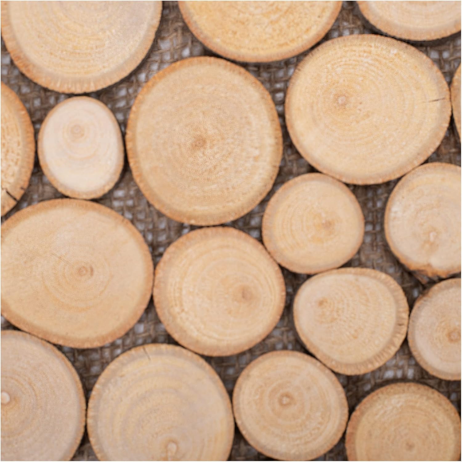 Napco Natural Brown Wood Slices 46.5 x 8.25 Wooden Decorative Table Runner