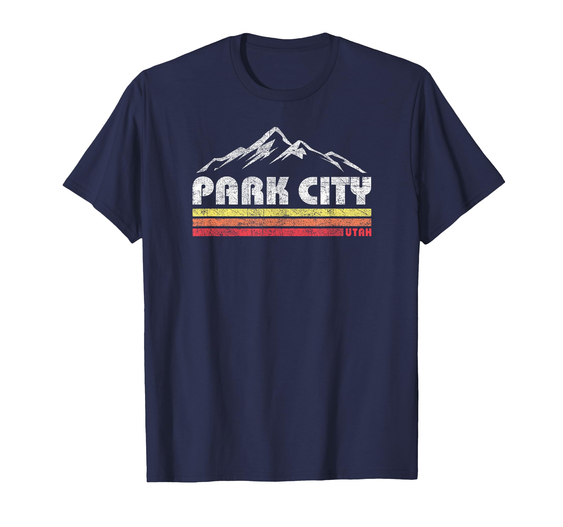 Photo 1 of Vintage Retro Park City Utah Mountain Faded Bars Ski Sports T-Shirt1082918053
