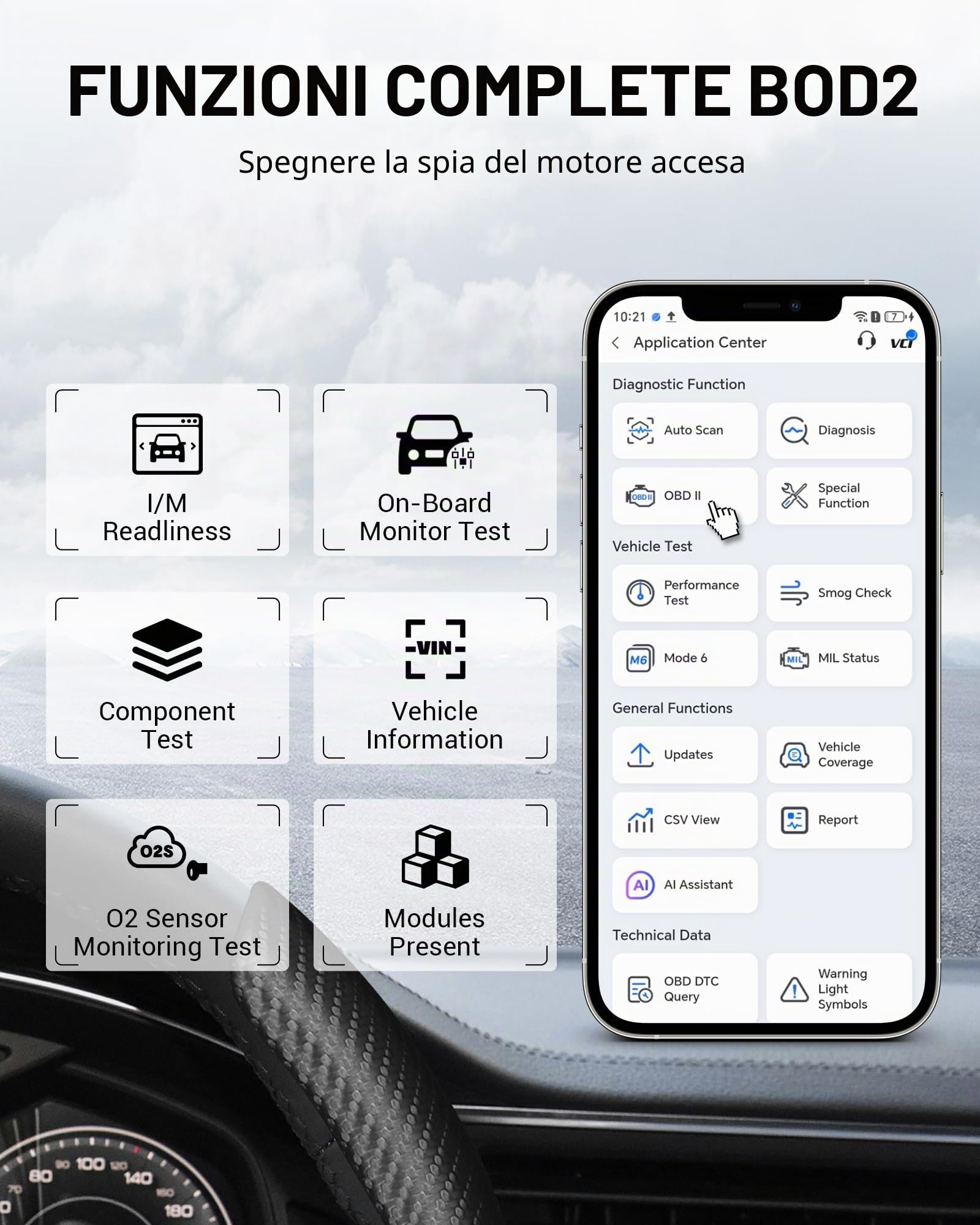 XTOOL Anyscan A30M Kit Scanner OBD2, Strumento Diagnostico Bluetooth OBD2 con Aggiornamenti Gratuiti, 26 Reset, Dati in Tempo Reale, Strumento Diagnostico Auto Bidirezionale per Tutti i Sistemi per