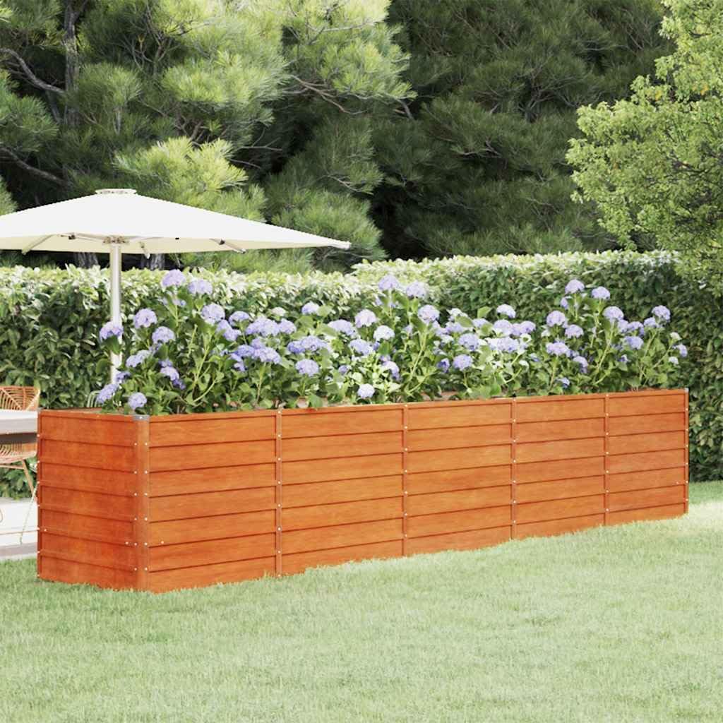 vidaXL Corten Steel Garden Raised Bed - 157.5"x31.5"x30.3" - ic Outdoor Planter for Vegetables, Herbs, Flowers - Weather- Metal Garden Box
