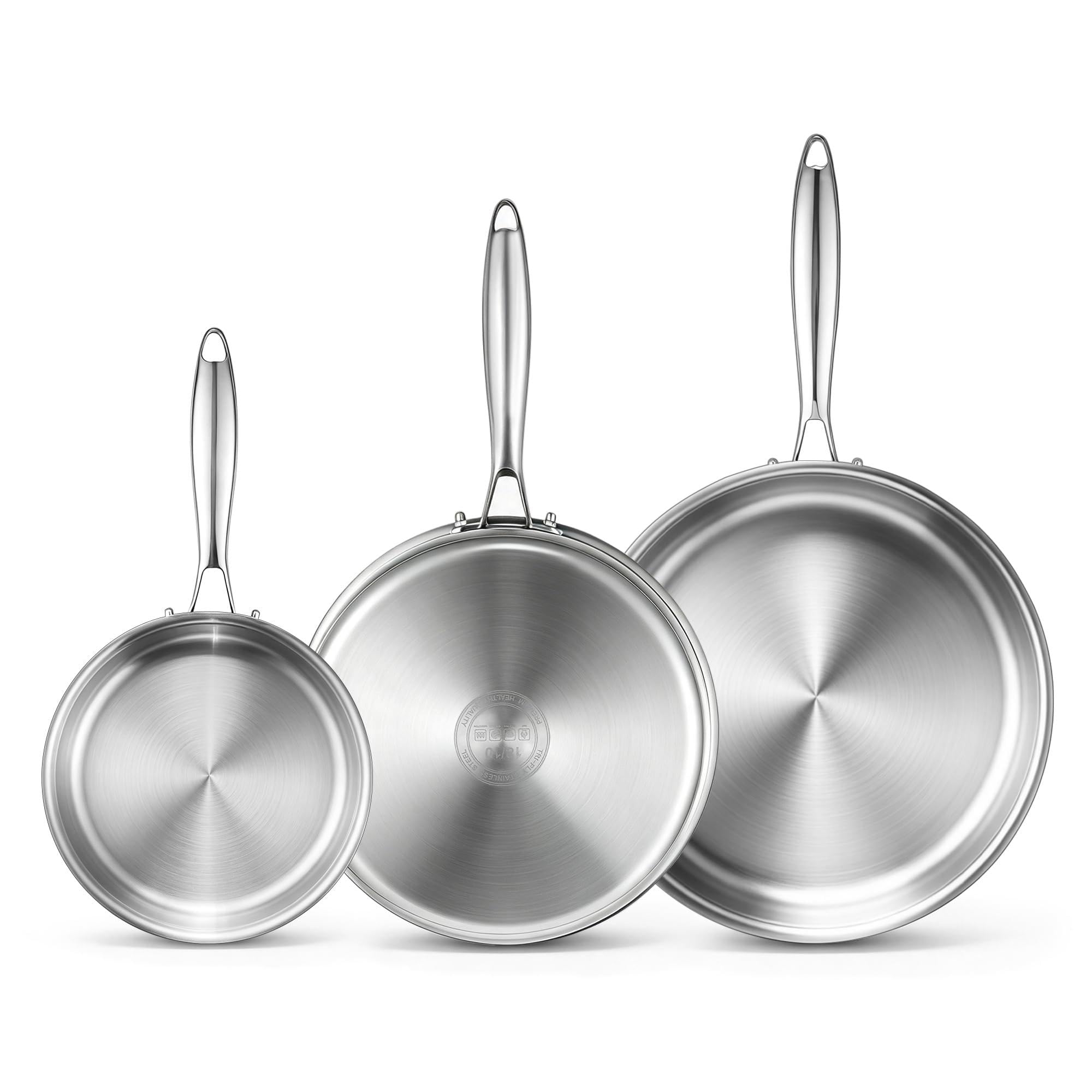 P&P CHEF Stainless Steel Frying Pan Set - 8 & 10 Inch -9 P&P CHEF Stainless Steel Frying Pan Set - 8 & 10 Inch -9